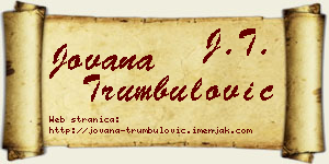 Jovana Trumbulović vizit kartica